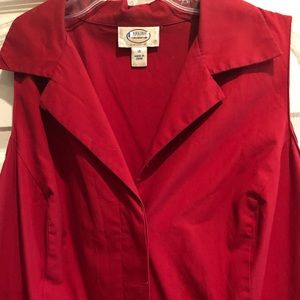 Talbots Button Down Red Dress Size 16